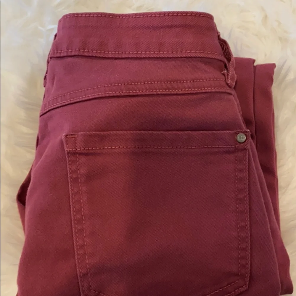 Washed Maroon Mid Rise Cuffed Skinny Ankle Jeans